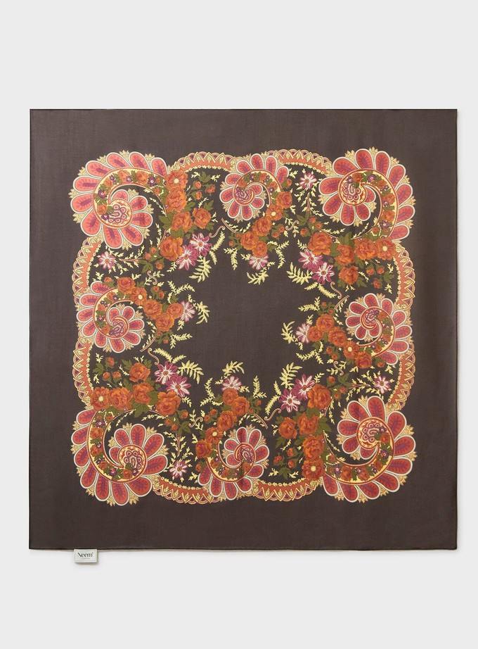 Biodegradable Italian Tencel Orange Paisley Stylish Scarf from Neem London