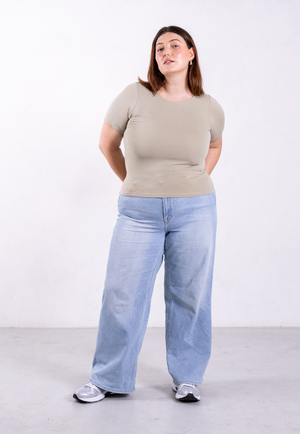 Organic Cotton Crew T-Shirt, Sage Grey from Not Basics