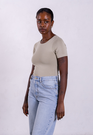 Organic Cotton Crew T-Shirt, Sage Grey from Not Basics
