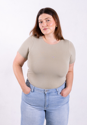 Organic Cotton Crew T-Shirt, Sage Grey from Not Basics