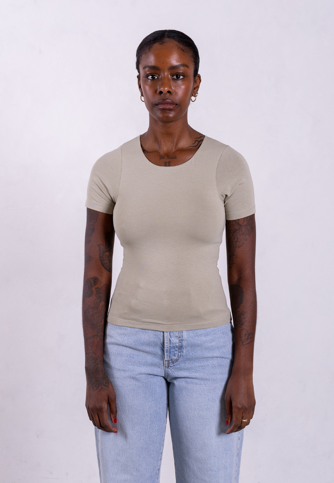 Organic Cotton Crew T-Shirt, Sage Grey from Not Basics