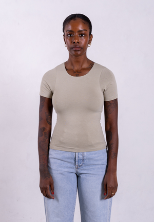 Organic Cotton Crew T-Shirt, Sage Grey from Not Basics
