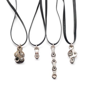 Lone Rider Recycled Bike Chain Pendant Necklace from Paguro Upcycle Lone Rider Recycled Bike Chain Pendant Necklace from Paguro Upcycle