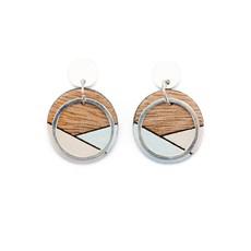 Conture Recycled Wood Silver Earrings (6 colours available) via Paguro Upcycle