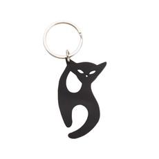 Jasper Recycled Rubber Cat Vegan Keyring via Paguro Upcycle