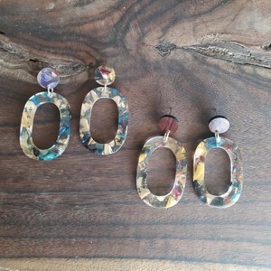 Opal Statement Resin Earrings from Paguro Upcycle