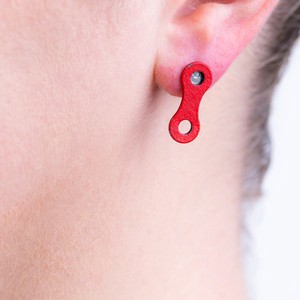 Lone Rider Bike Chain Link Stud Earrings (3 Colours) from Paguro Upcycle