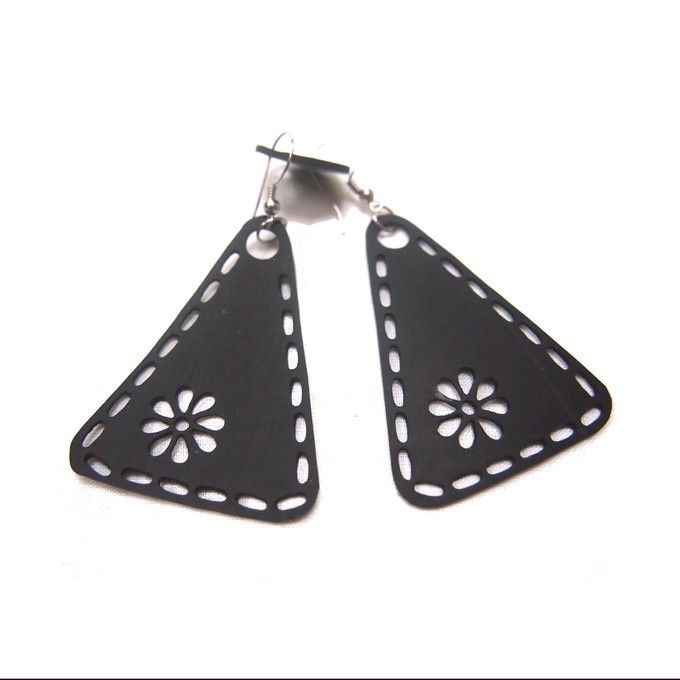 Unique Recycled Rubber Triangle Earrings from Paguro Upcycle Unique Recycled Rubber Triangle Earrings from Paguro Upcycle