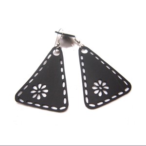 Unique Recycled Rubber Triangle Earrings from Paguro Upcycle Unique Recycled Rubber Triangle Earrings from Paguro Upcycle