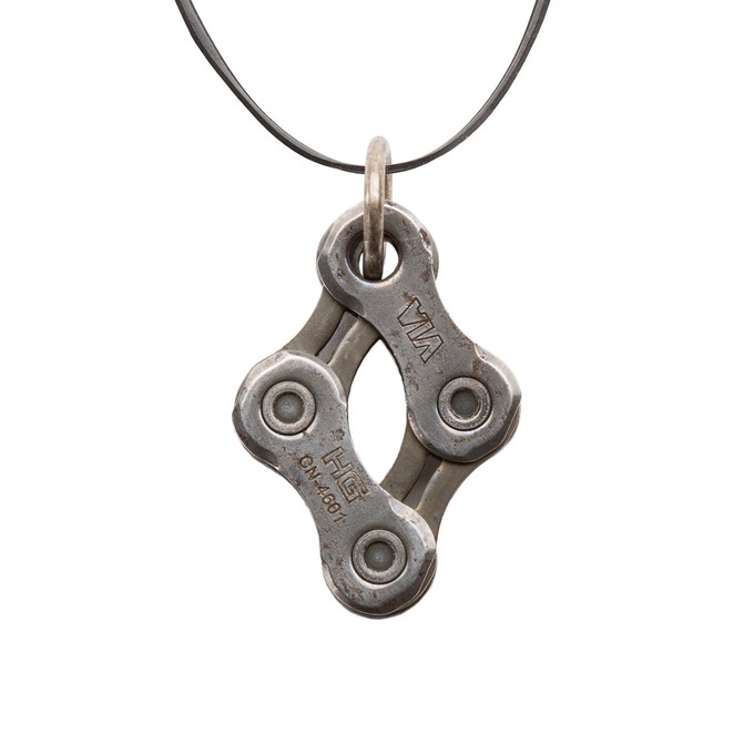 Diamond Recycled Bike Chain Pendant Necklace from Paguro Upcycle