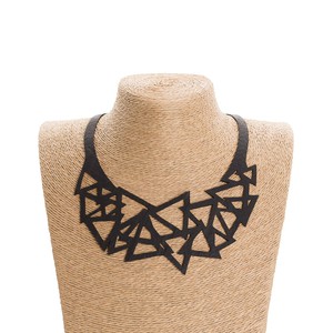 Cubism Geometric Recycled Rubber Necklace from Paguro Upcycle