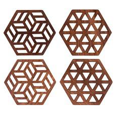 Zeta Upcycled Teak Wood Coasters - Set of 2 or 4 from Paguro Upcycle