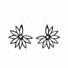 Lotus Statement Recycle Rubber Earrings via Paguro Upcycle