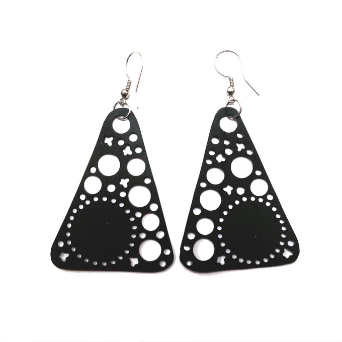 Unique Recycled Rubber Triangle Earrings from Paguro Upcycle Unique Recycled Rubber Triangle Earrings from Paguro Upcycle