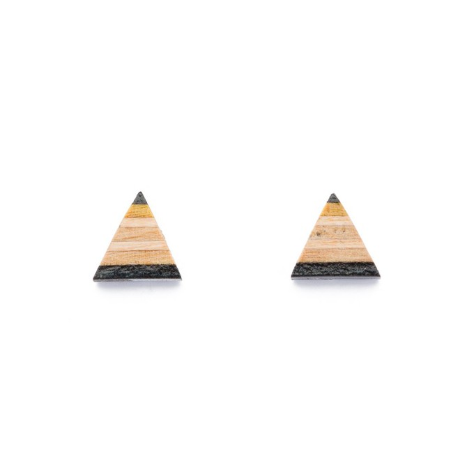 Triangle Recycled Skateboard Stud Earrings from Paguro Upcycle