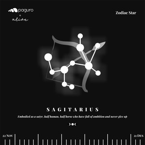 Sagitarius Zodiac Sign Sustainable Necklace from Paguro Upcycle