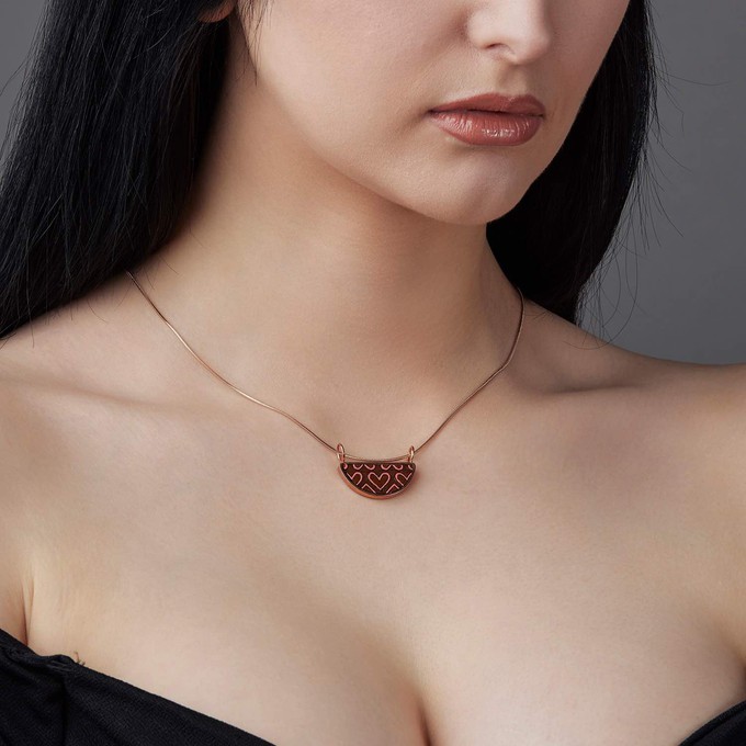 Love Recycled Wood Rose Gold Necklace from Paguro Upcycle Love Recycled Wood Rose Gold Necklace from Paguro Upcycle