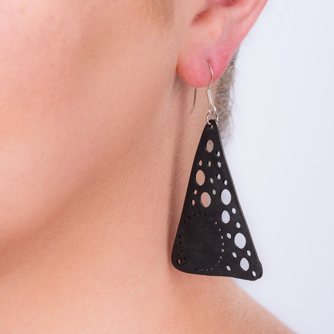 Unique Recycled Rubber Triangle Earrings from Paguro Upcycle Unique Recycled Rubber Triangle Earrings from Paguro Upcycle