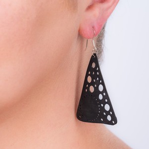 Unique Recycled Rubber Triangle Earrings from Paguro Upcycle Unique Recycled Rubber Triangle Earrings from Paguro Upcycle