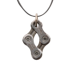 Diamond Recycled Bike Chain Pendant Necklace from Paguro Upcycle