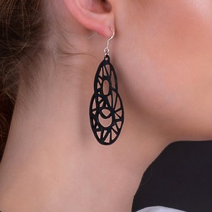 Stellar Recycle Rubber Teardrop Earrings from Paguro Upcycle