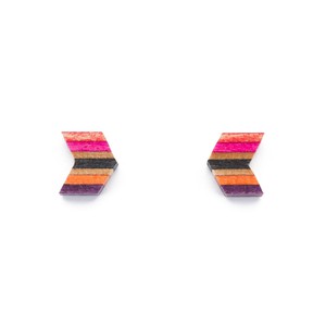 Arrow Colourful Recycled Skateboard Stud Earrings from Paguro Upcycle