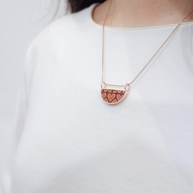 Love Recycled Wood Rose Gold Necklace from Paguro Upcycle Love Recycled Wood Rose Gold Necklace from Paguro Upcycle