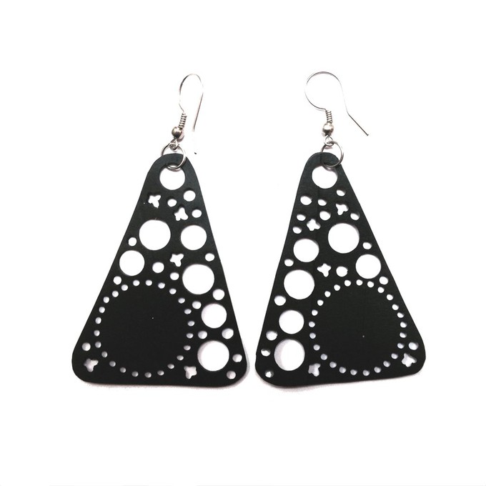 Unique Recycled Rubber Triangle Earrings from Paguro Upcycle