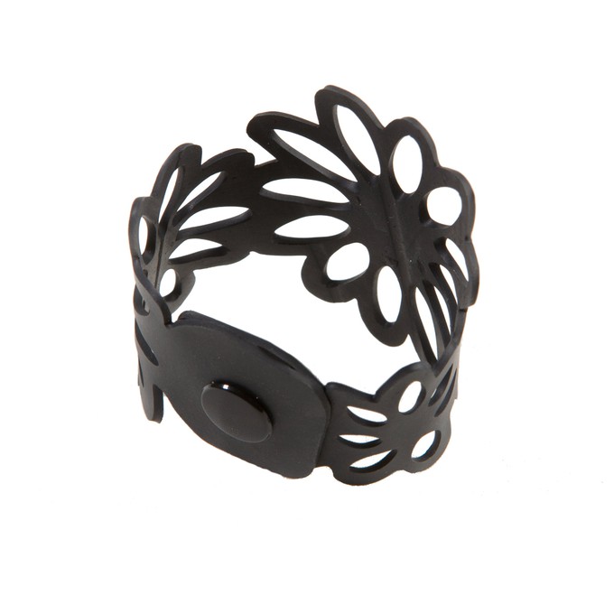 Dahlia Recycled Rubber Bracelet Floral Cuff from Paguro Upcycle