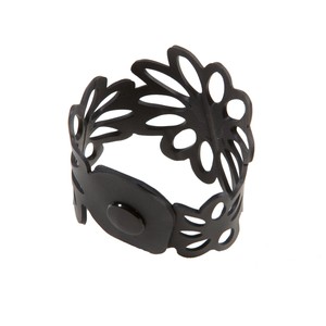 Dahlia Recycled Rubber Bracelet Floral Cuff from Paguro Upcycle