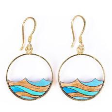 Ocean Eco-friendly Recycled Wood Gold Earrings via Paguro Upcycle