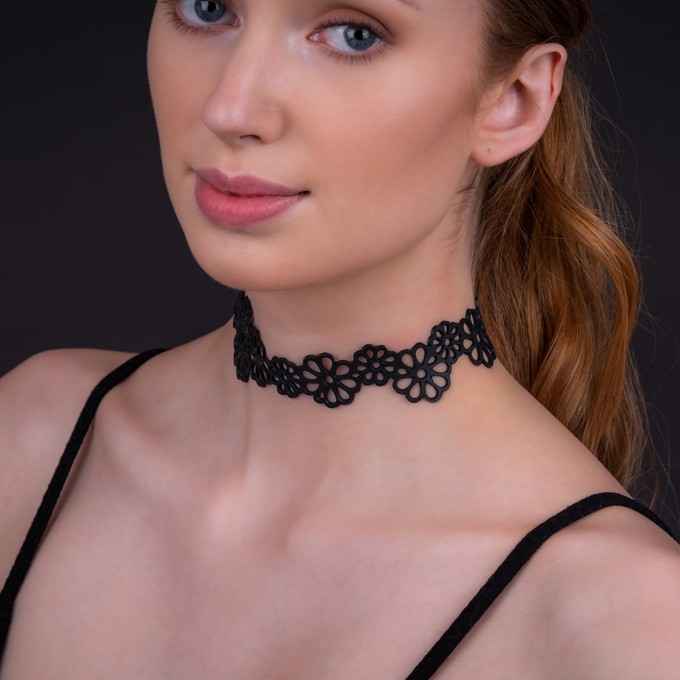 Dahlia Recycled Rubber Statement Flower Choker from Paguro Upcycle