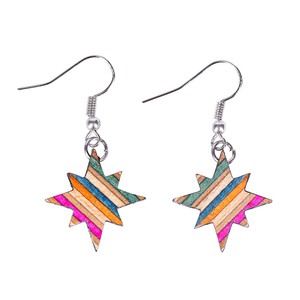 Sirius Star Recycled Skateboard Earrings from Paguro Upcycle