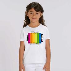 Plant Based Rainbow - White - Kids Tee via Plant Faced Clothing