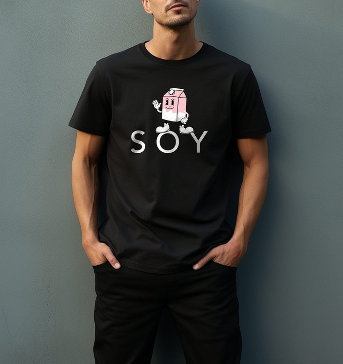 SOY Cartoon Tee - Black T-Shirt from Plant Faced Clothing