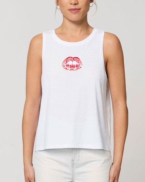Read My Lips - White Singlet Tank from Plant Faced Clothing