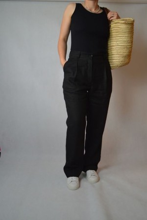 High-Waisted Straight Fit Linen Trousers from Pret a Collection