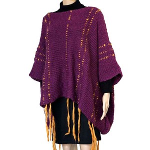 Poncho Plum Purple - Eco Wool - Fashionable and Warm from Quetzal Artisan