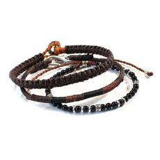 Bracelet Dark Brown - 3 Strands - For Men - Handmade and Fairtrade via Quetzal Artisan