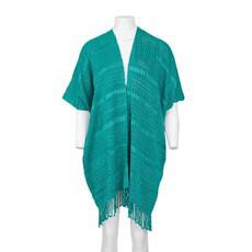 Cotton Poncho Aquamarine - Stylish, Ecofriendly & Fairtrade via Quetzal Artisan