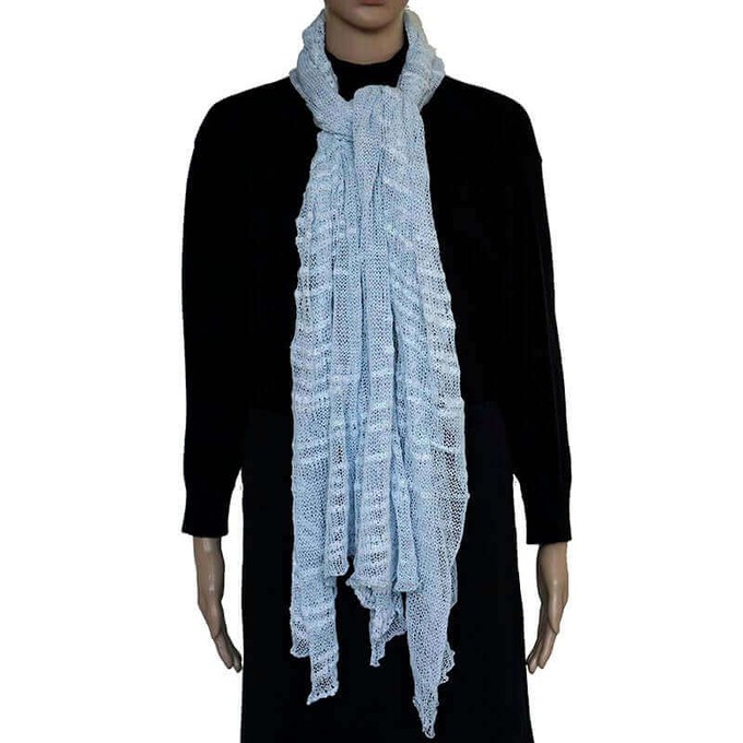 Shawl Sky Blue - Pima Cotton and Bamboo - Lovely & Lightweight from Quetzal Artisan