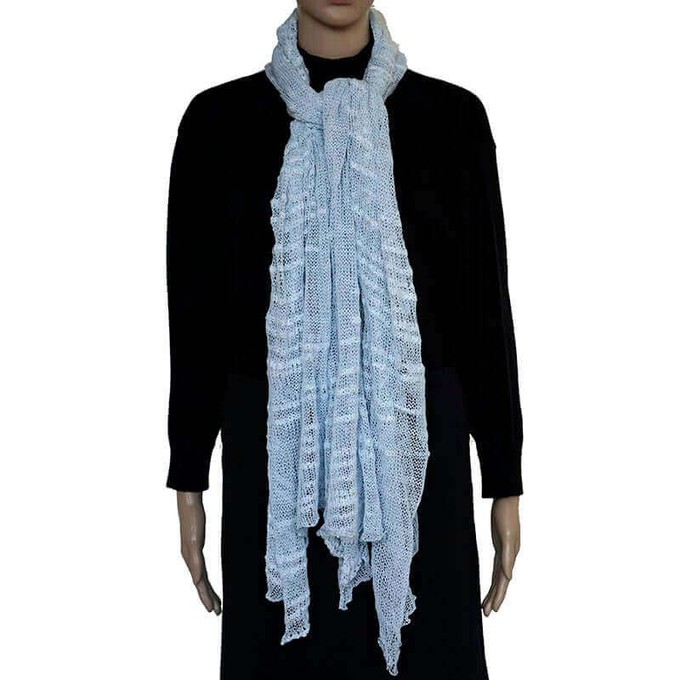 Shawl Sky Blue - Bamboo and Pima Cotton - Beautiful & Lightweight from Quetzal Artisan