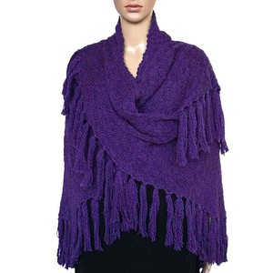 Poncho Shawl Purple - Beautiful and Versatile Triangle Shawl from Quetzal Artisan