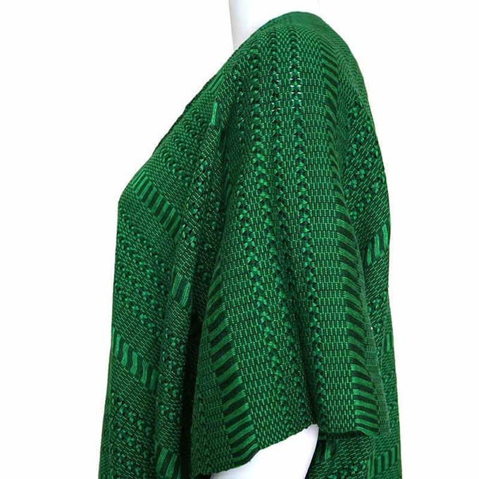 Cotton Poncho Green - Natural Dyes, Ecofriendly & Fairtrade from Quetzal Artisan