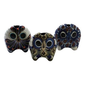 Small Owls - Stoneware - Set of 3 - Handmade and Fairtrade from Quetzal Artisan