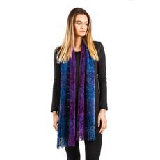 Bamboo Scarf Blue Purple - Hand dyed - Beautiful & Fairtrade via Quetzal Artisan