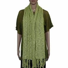 Shawl Spring Green - Handwoven with Organic Pima Cotton via Quetzal Artisan