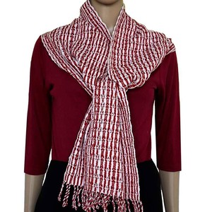 Scarf Red White - Cotton - Natural Dyes - Ecofriendly & Fair from Quetzal Artisan
