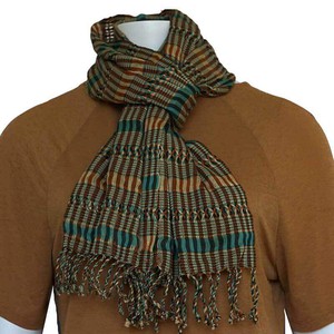 Scarf Green Brown - Natural Dyes - Ecofriendly and Fairtrade from Quetzal Artisan