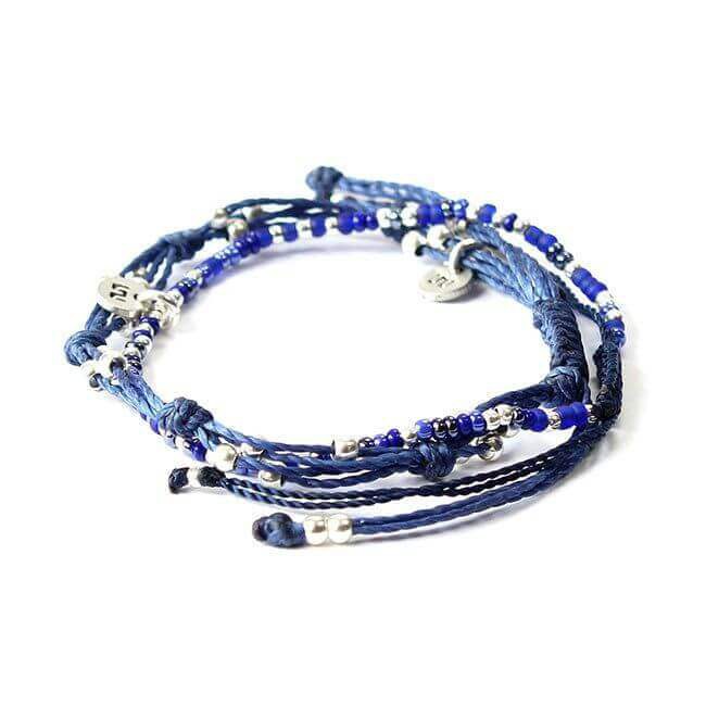 Bracelet Blue Smile - Glass beads - Handmade and Fairtrade from Quetzal Artisan